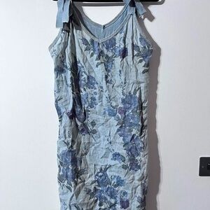 Chic Floral Blue Mini Dress